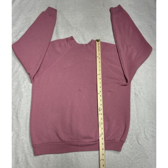 Vintage 90s Tultex Blank Soft Pink Crewneck Sweatshirt Size Large USA Made - Picture 7 of 10